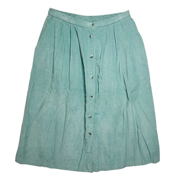 Alfred Dunner Dresses & Skirts - Alfred Dunner Mint Green Midi Button-Front Skirt